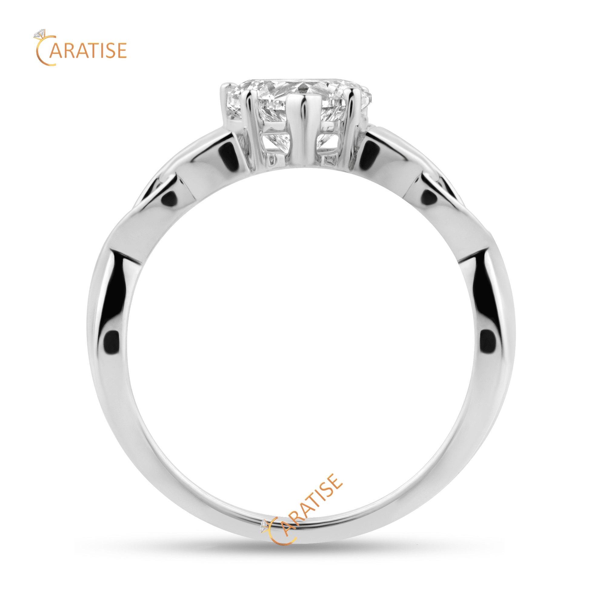 1.20 TDW Heart Cut Moissanite Diamond Solitaire Ring 925 Silver