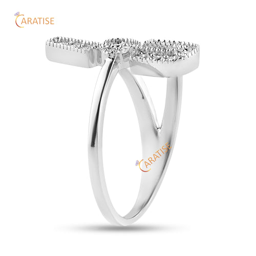 0.18 TDW Round Cut  Moissanite Diamond Engagement Ring 925 Silver