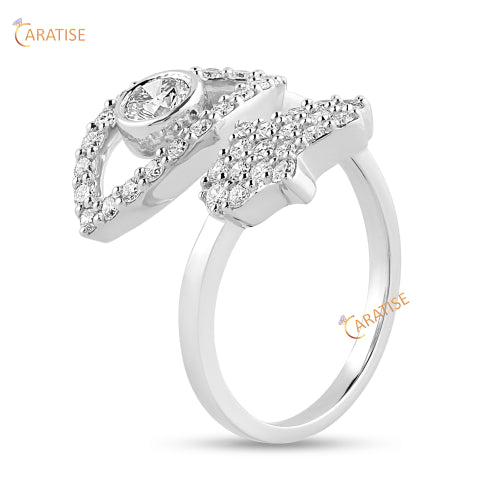 0.79 TDW Round Cut  Moissanite Diamond Eternity Band Ring 925 Silver