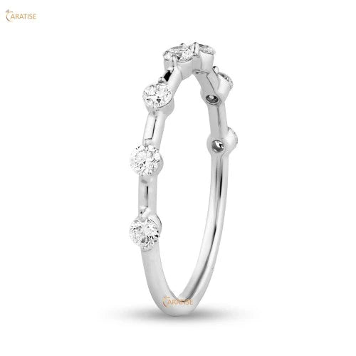 0.24 TDW Round Cut Diamond Engagement Ring 925 Silver