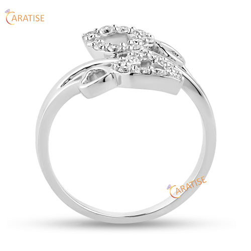 0.37 TDW Round Cut Moissanite Diamond Ring 925 Silver