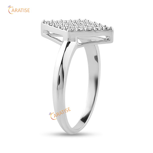 0.34 TDW Round Cut Moissanite Diamond Engagement Ring 925 Silver