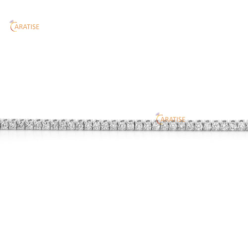 5.20 TDW Round Cut Diamond Bracelet Tennis Bracelet 925 Silver