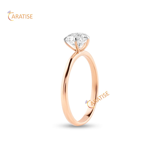 1.00 TDW Round Cut Moissanite Diamond Solitaire Ring 925 Silver