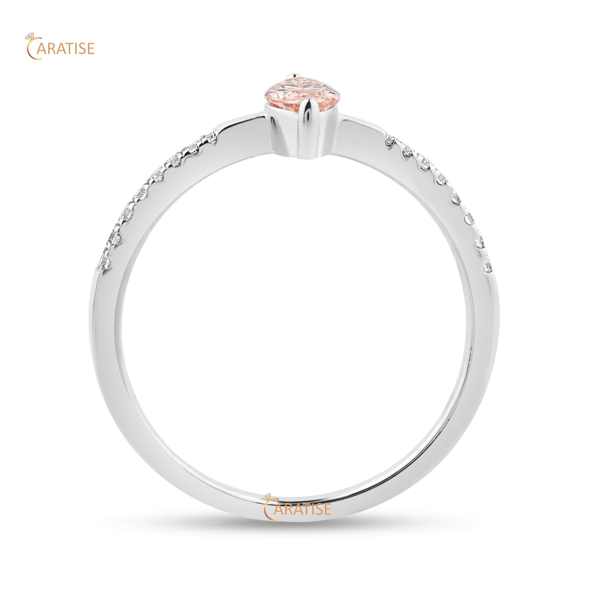 0.352 TDW F.P.Marquies And Round Cut Moissanite Diamond Engagement Ring 925 Silver