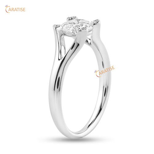 1.02 TDW Round Cut Moissanite Diamond Engagement Ring 925 Silver
