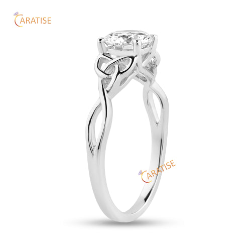 0.95 TDW Round Cut Moissanite Diamond Solitaire Ring 925 Silver
