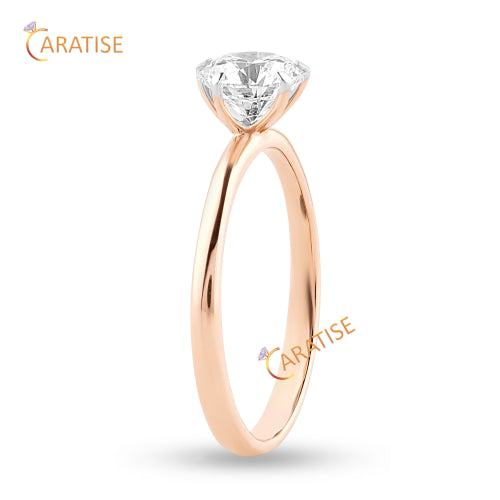 1.00 TDW Round Cut Moissanite Diamond Solitaire Ring 925 Silver