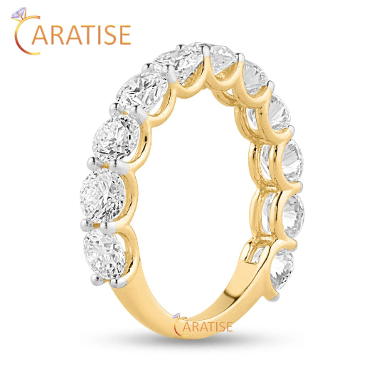 2.75 TDW Round Cut Moissanite Diamod Eternity Band Ring 925 Silver