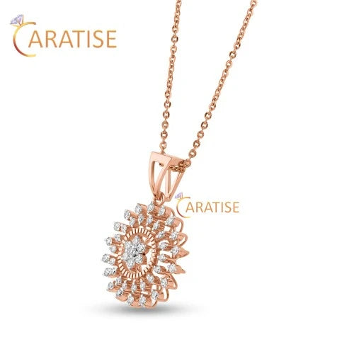 2.098 TDW Round Brilliant Cut Pendant & Earring Diamond 925 silver