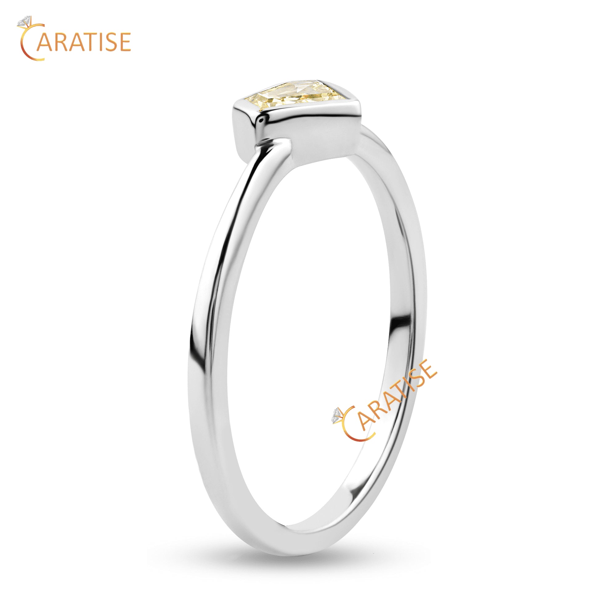 0.32 TDW Rose Cut Diamond Solitaire Ring 925 Silver