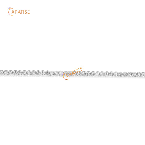 2.62 TDW Round Cut Diamond Tennis Bracelet 925 Silver