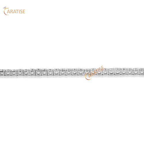 3.71 TDW Round Cut Moissanite Diamond Tennis Bracelet 925 Silver