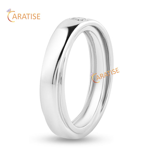 0.36 TDW Round Cut Moissanite Diamond Solitaire Ring 925 Silver