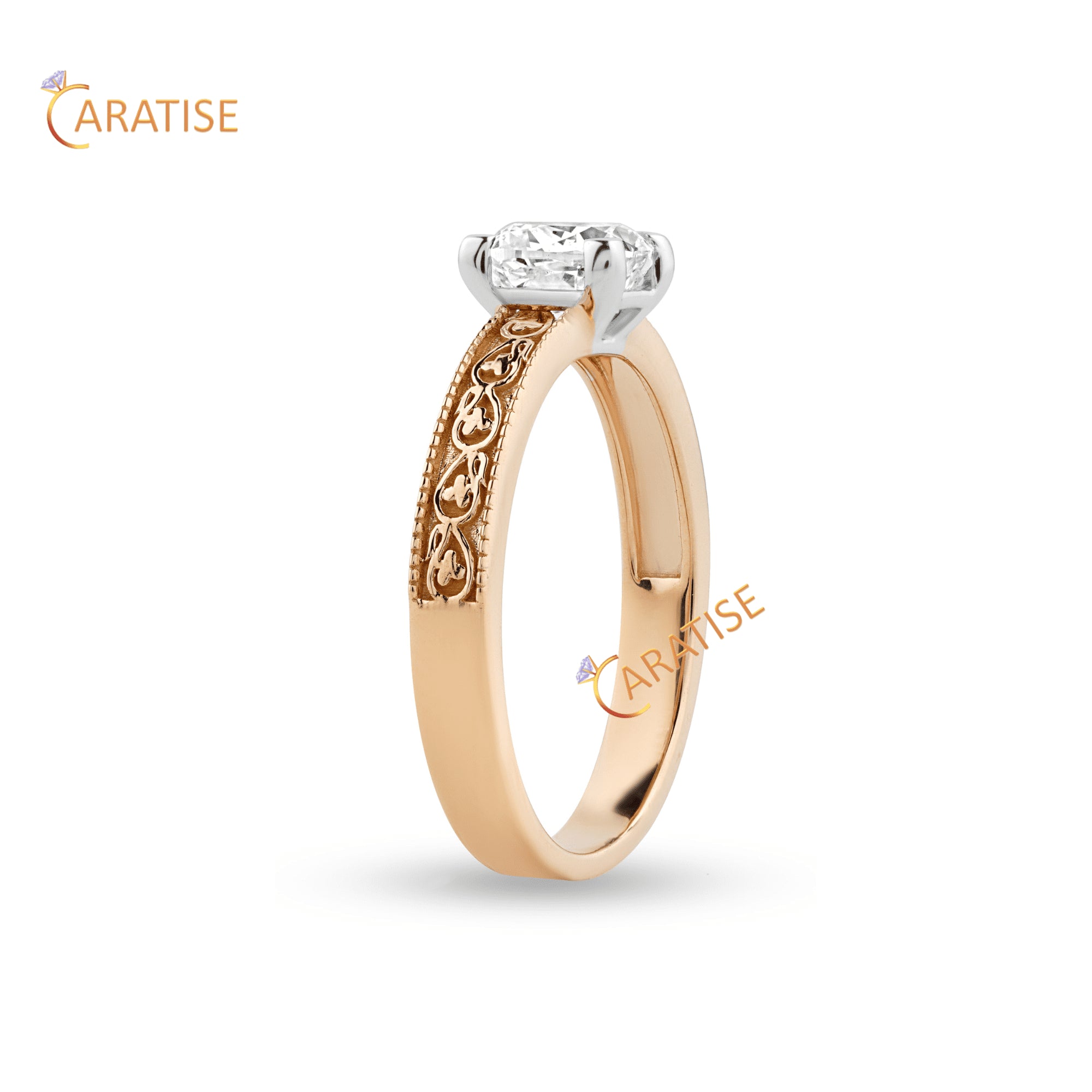 1.00 TDW Cushion Cut Moissanite Diamond Solitaire Ring 925 Silver