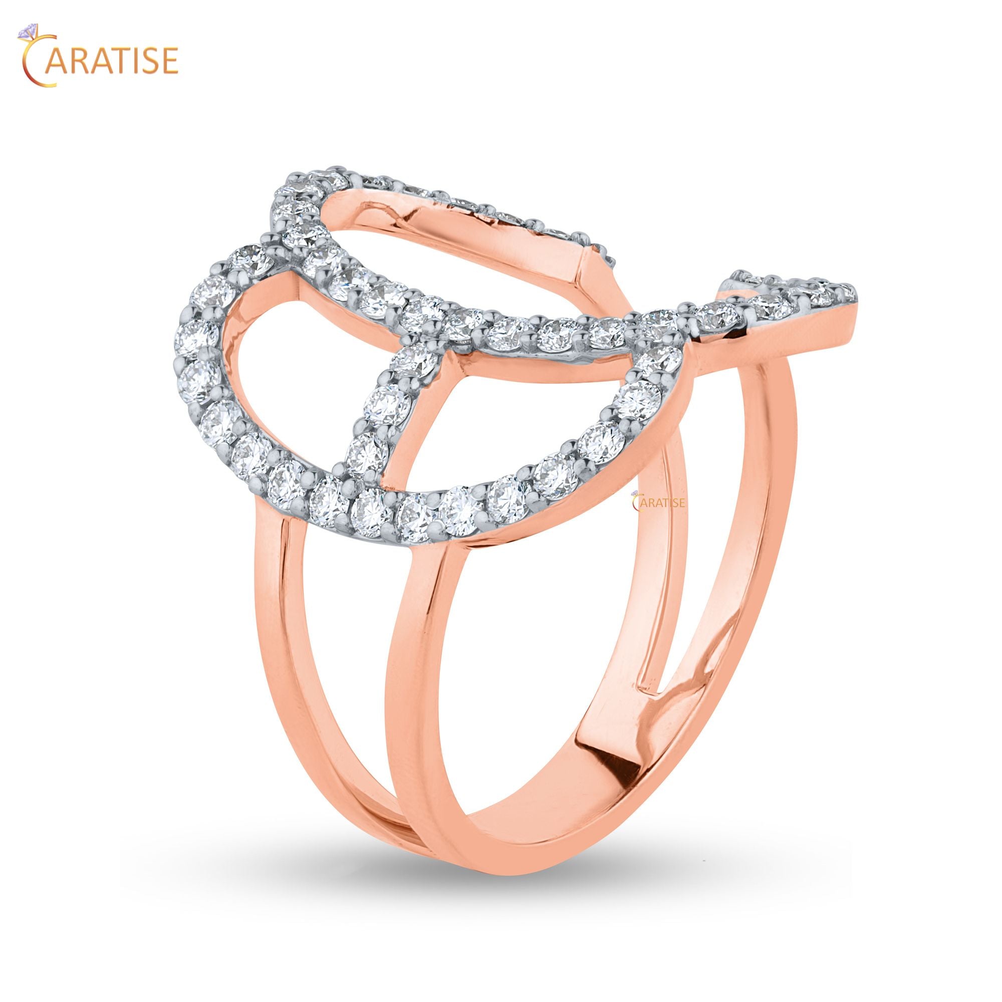 0.57 TDW Round Cut Moissanite Diamond Ring | 925 Silver