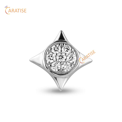 0.196 TDW Round Cut Diamond Earring 925 Silver