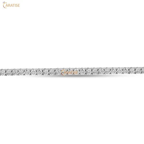 8.84 TDW Round Cut Diamond Bracelet 925 Silver