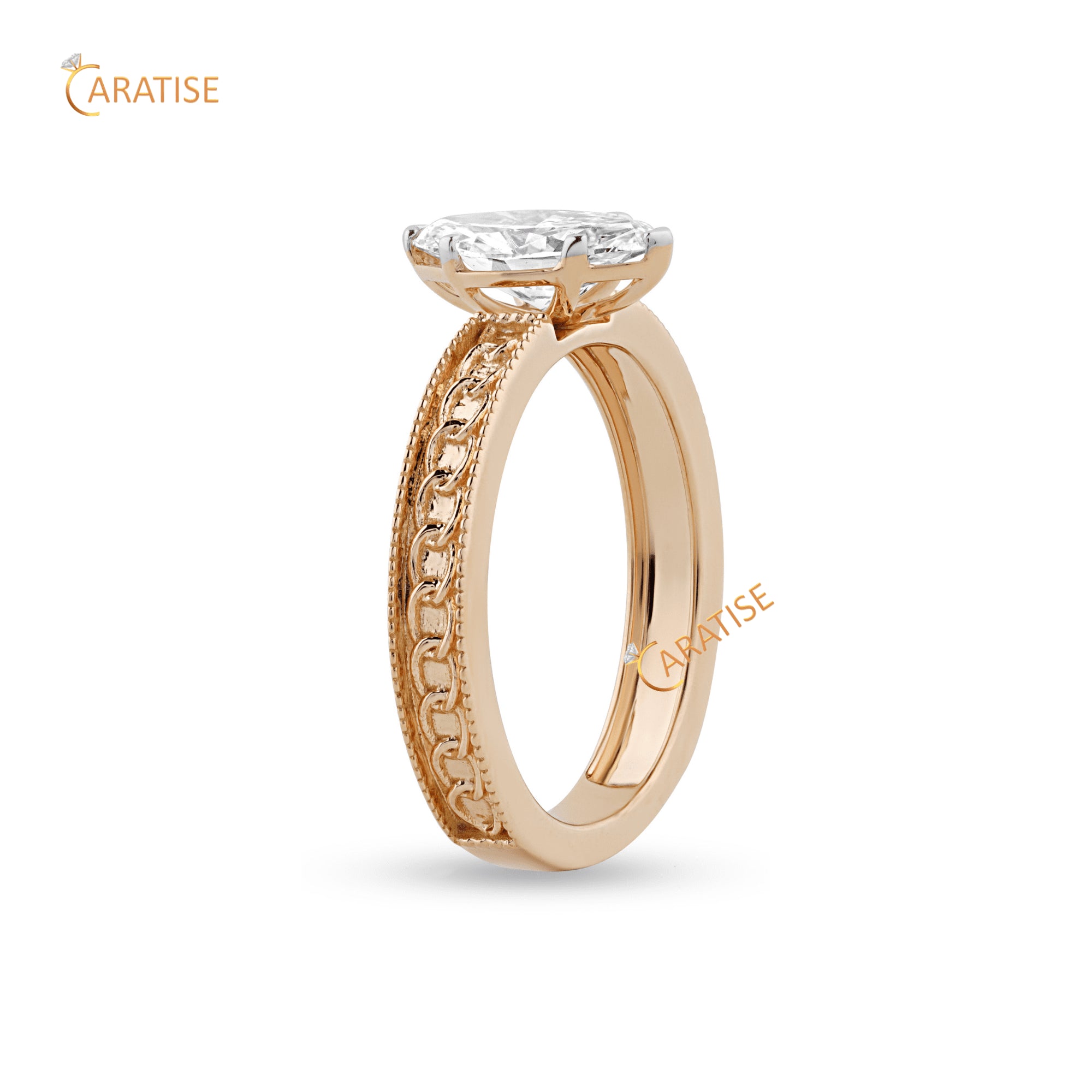 1.02 TDW Marquise Cut Diamond Solitaire Ring 925 Silver