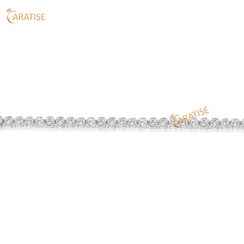 9.14 TDW Round Cut Diamond Tennis Bracelet 925 Silver