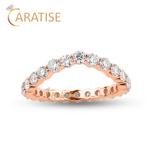 1.925 TDW Round Cut Diamond Ring 925 Silver