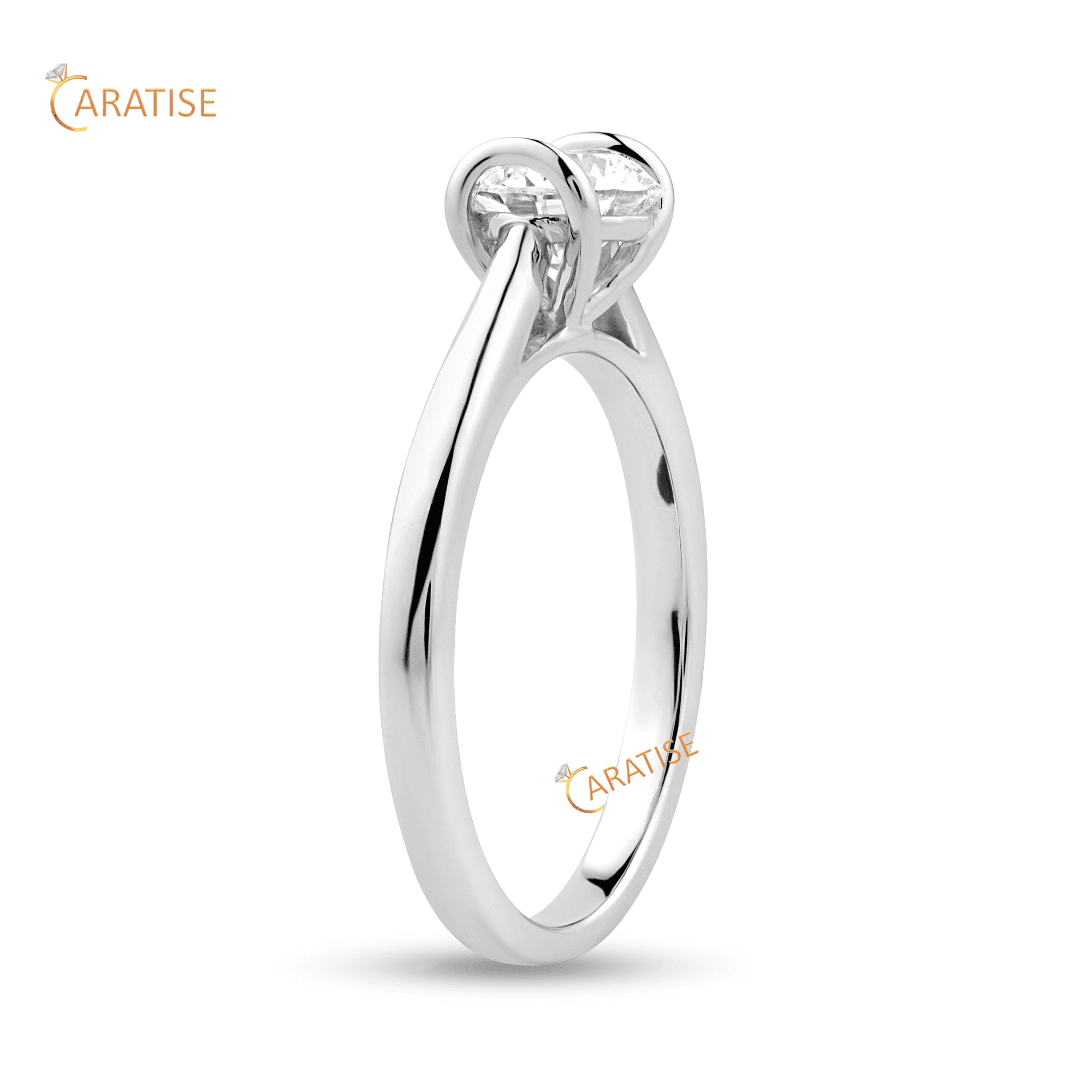 0.92 TDW Round Cut Moissanite Diamond Solitaire Ring 925 Silver