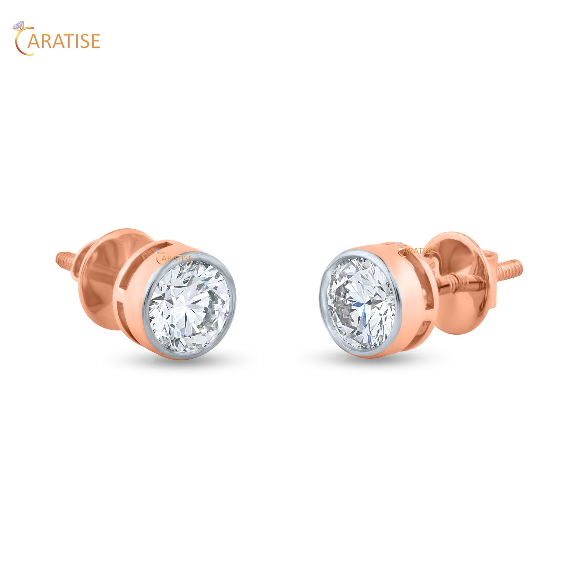 1.08 TDW Round Cut Moissanite Diamond Stud Earring 925 Silver