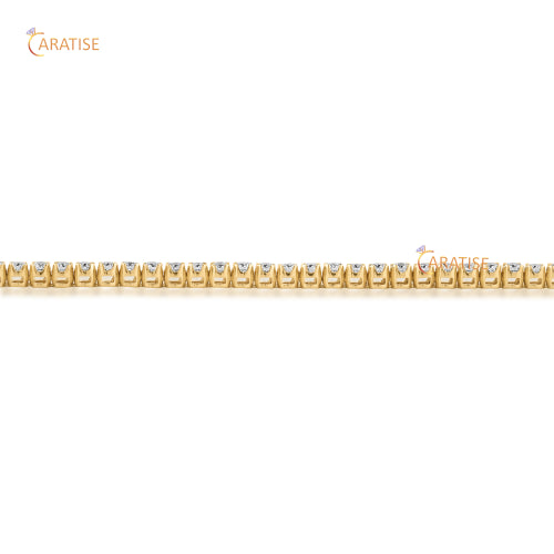 5.39 TDW Round Cut Diamond Tennis Bracelet 925 Silver