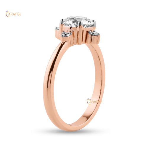 1.15 TDW Round Cut Moissanite Diamond Engagement Ring | 925 Silver