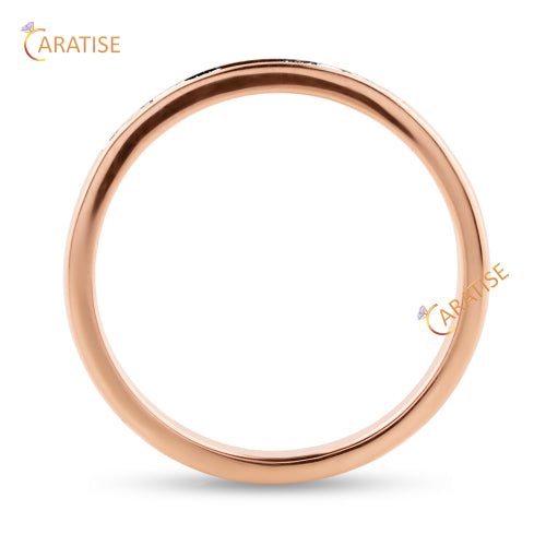 0.10 TDW Round Cut Moissanite Diamond Band Ring 925 Silver