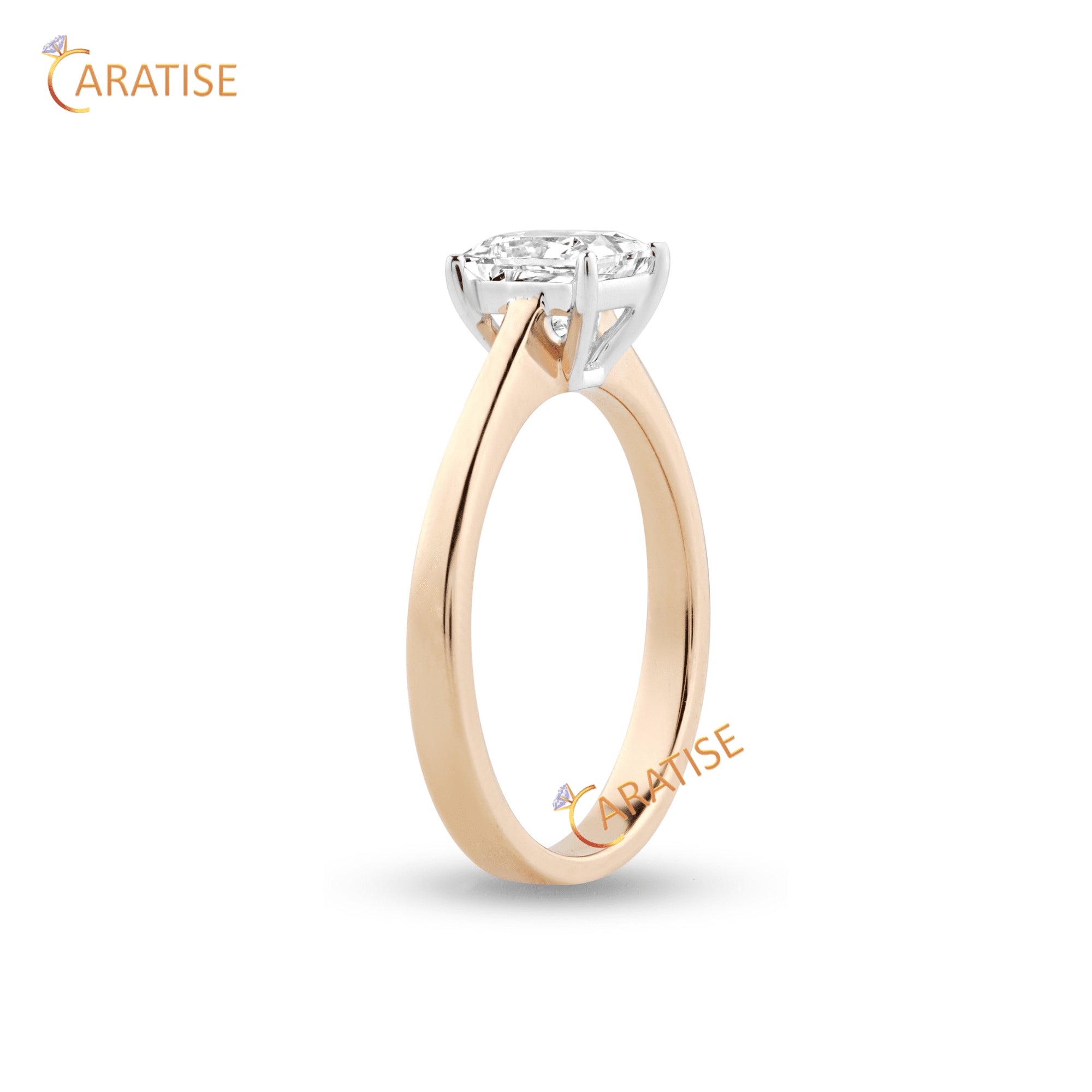 1.04 TDW Princess Cut Solitaire Diamond Solitaire Ring 925 Silver