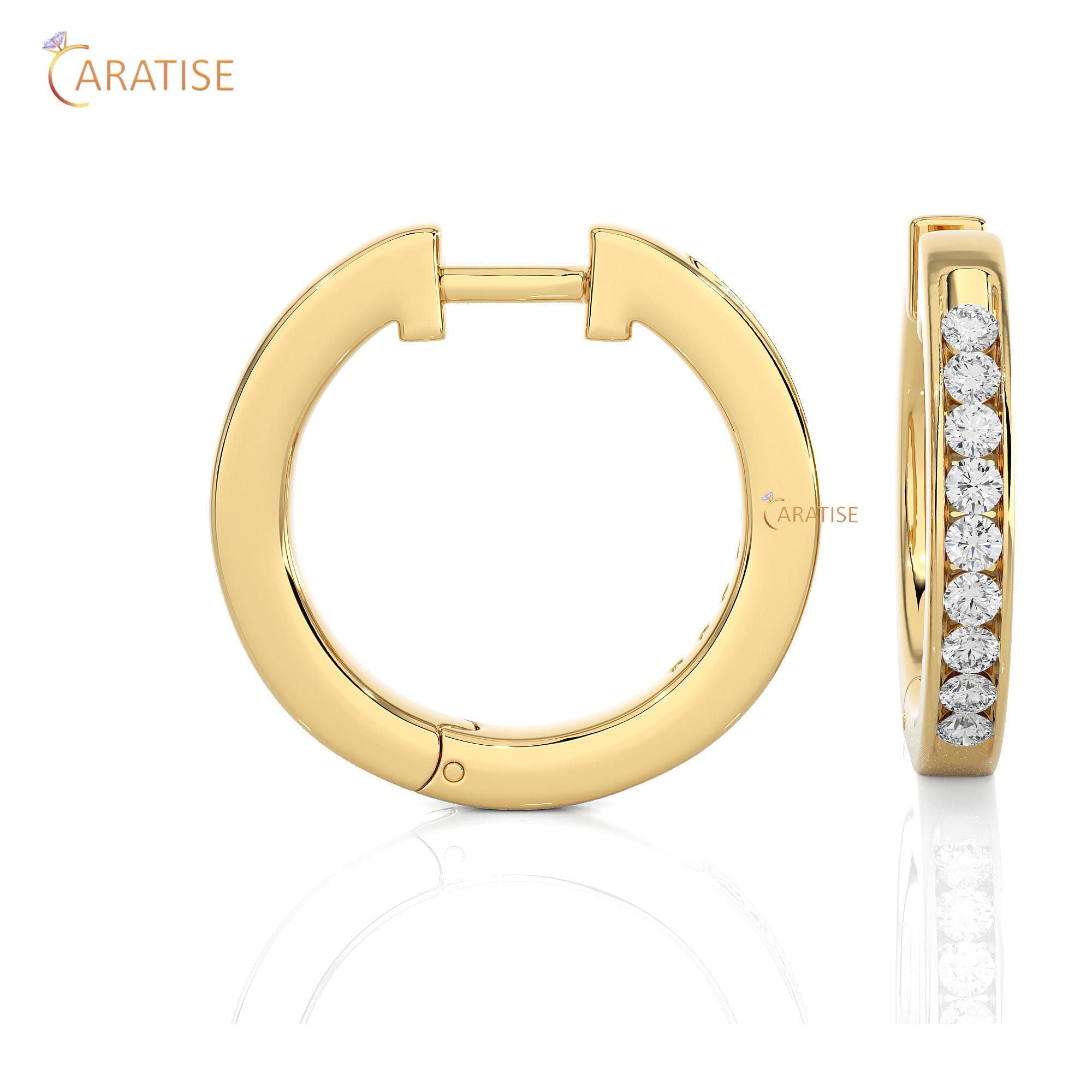 0.52 TDW Round Cut Moissanite Diamond Hoop Earring 925 Silver