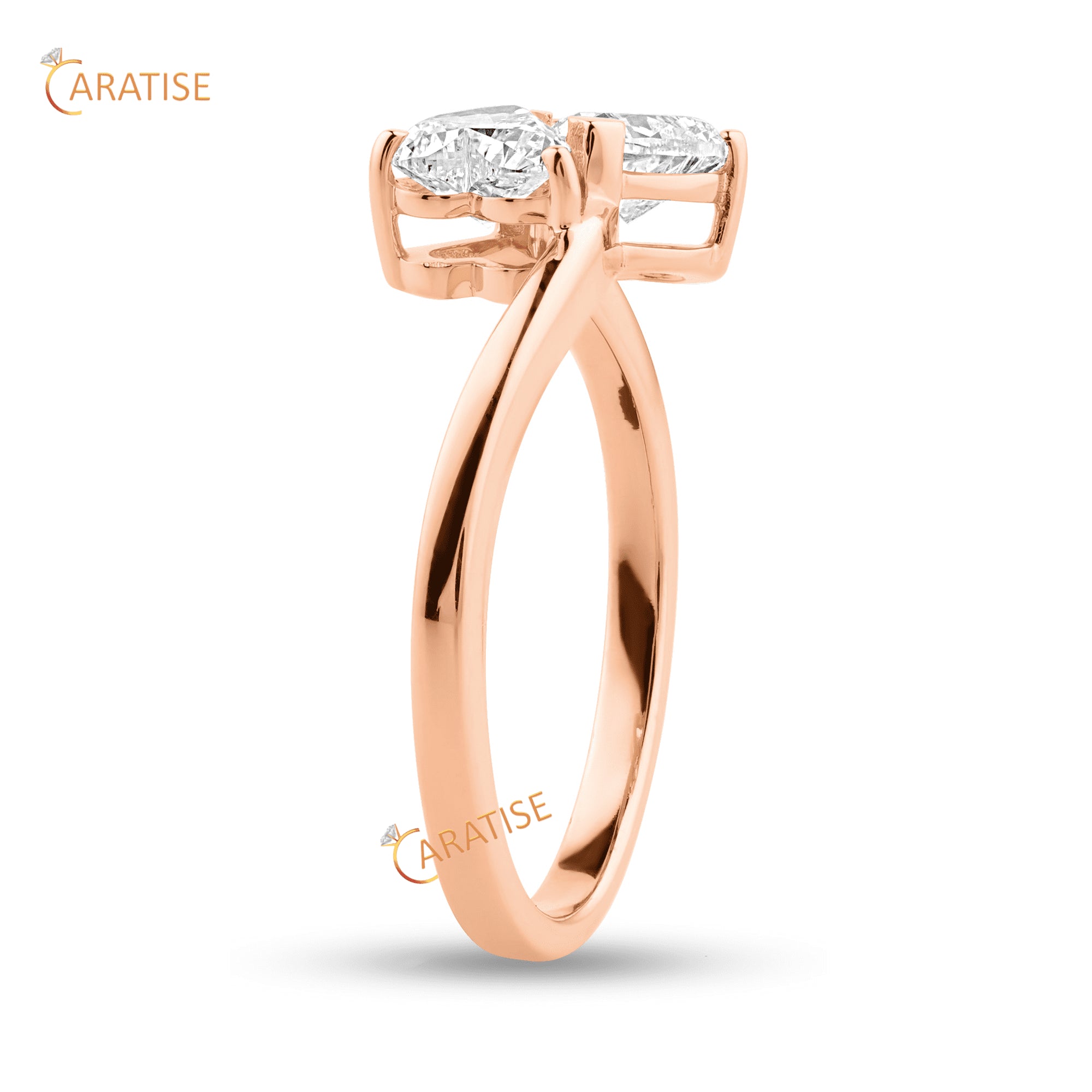 1.00 TDW Heart Cut Moissanite Diamond Engagement Ring 925 Silver