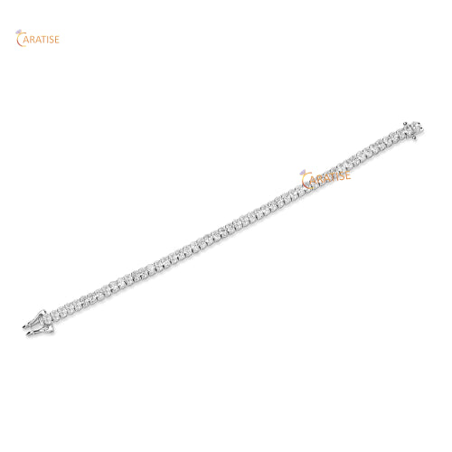 8.40 TDW Oval Cut Diamond Bracelet Tennis Bracelet 925 Silver
