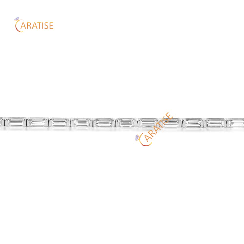 7.77 TDW Baguette Cut Diamond 925 Silver