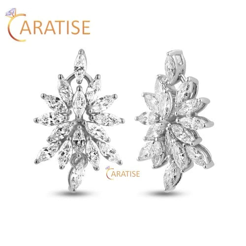 5.22 TDW Marquise Cut Diamond Necklace 925 Silver