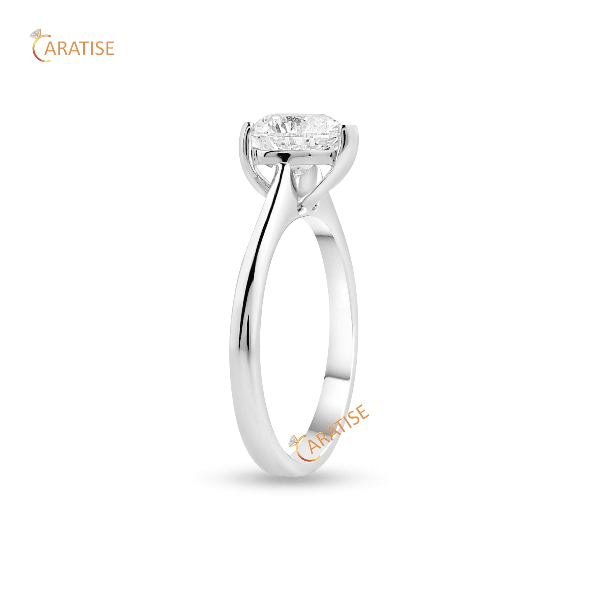1.70 TDW Heart Cut Diamond Solitaire Ring 925 Silver