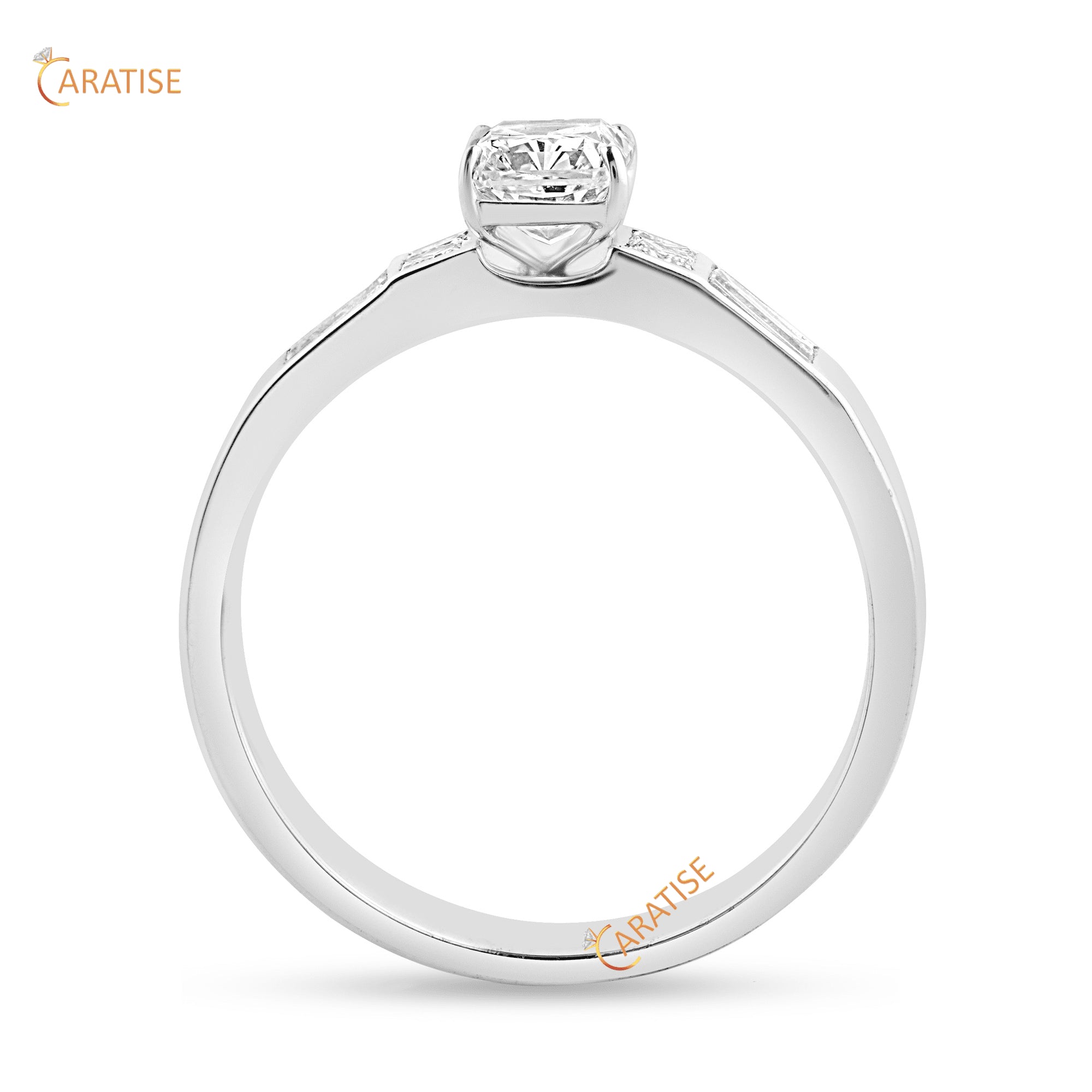 1.68 TDW Radiant,Princess & Bugaette Cut Moissanite Diamond Enagement Ring 925 Silver