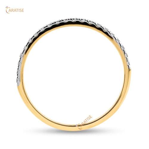 0.21 TDW Round Cut Moissanite Diamond Band Ring 925 Silver