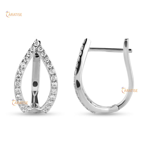 0.55 TDW Round Cut Diamond Earring 925 Silver