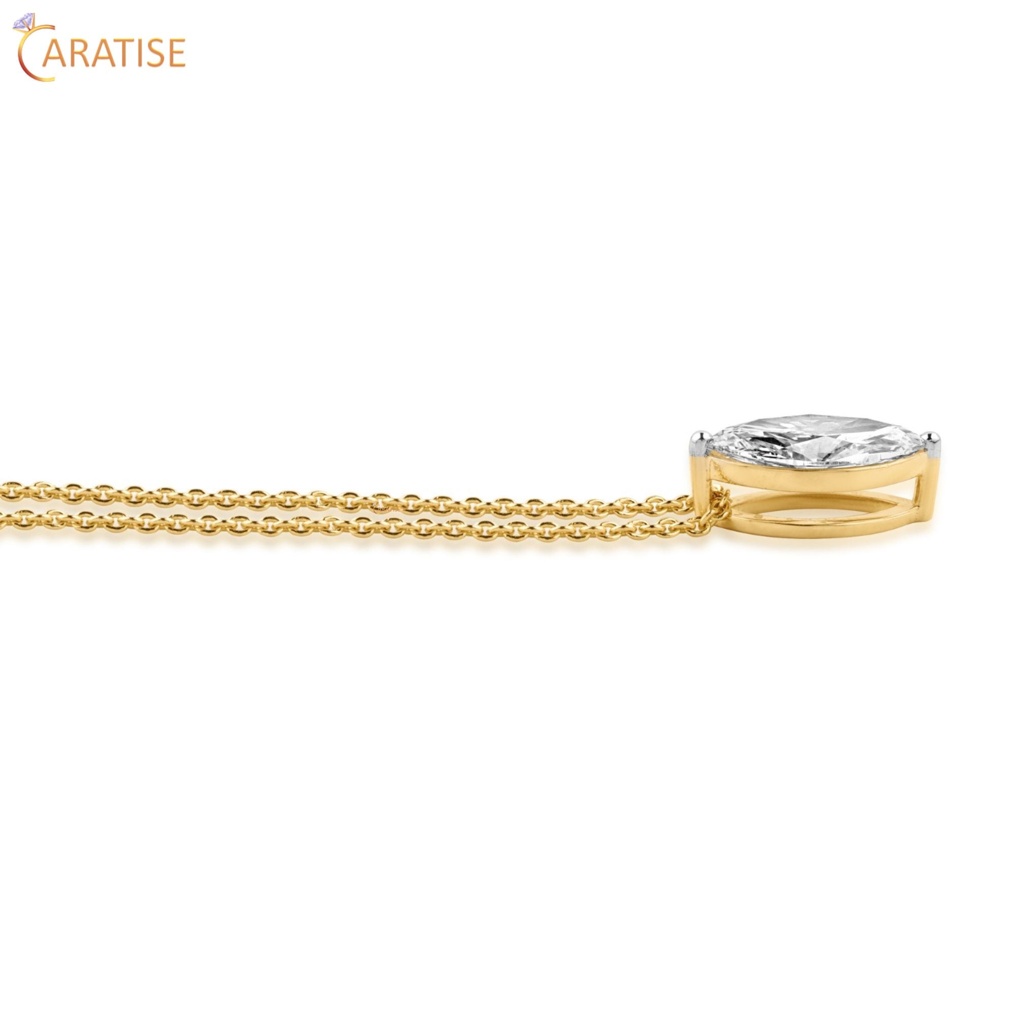 1.02 TDW Marquise Cut Diamond Pendant 925 Silver