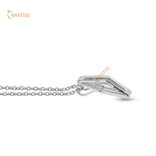 0.15 TDW Round Brilliant Cut Diamond Custom Pendant 925 Silver