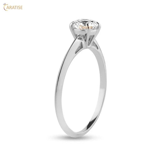 0.80 TDW Round Cut Solitaire Solitaire Diamond Ring 925 Silver