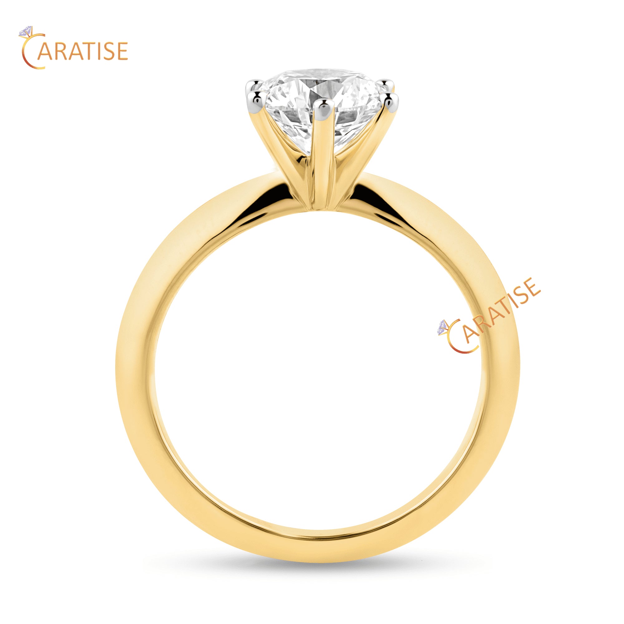 1.56 TDW Round Cut Diamond Solitaire Ring 925 Silver