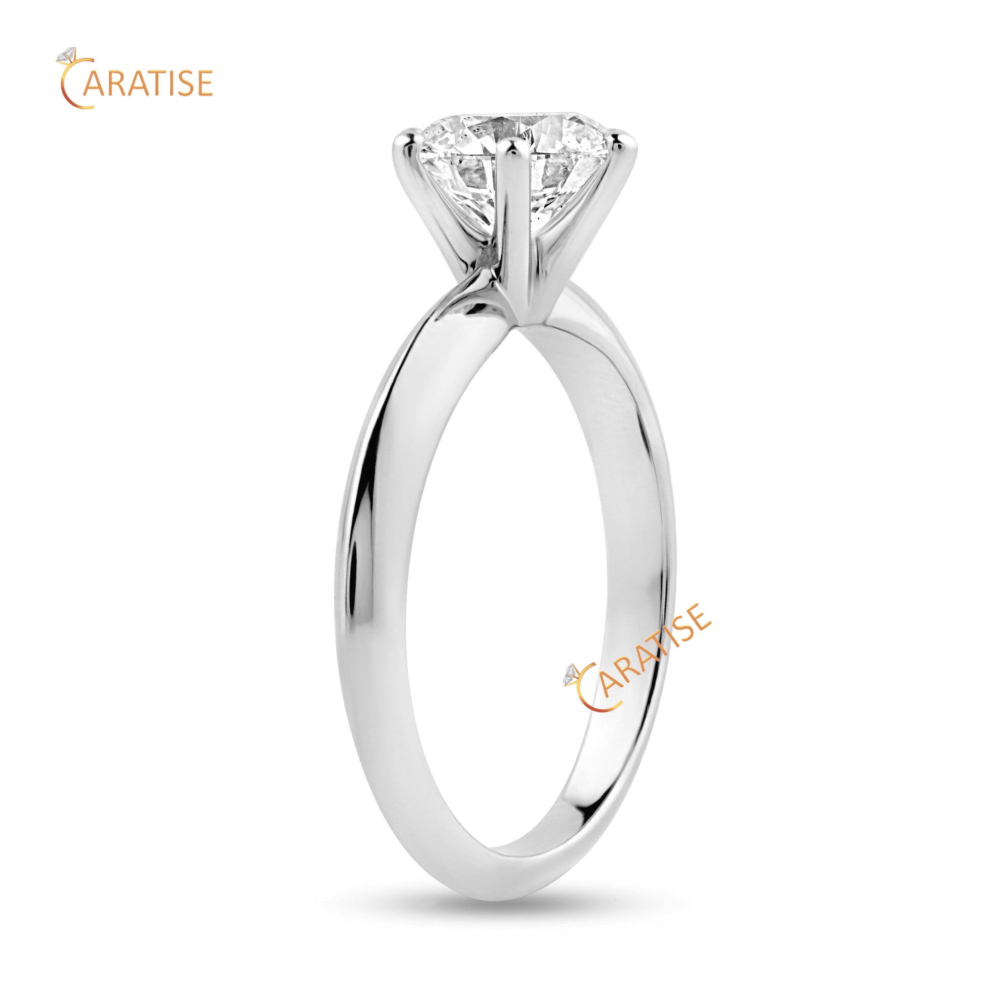 1.20 TDW Round Cut Moissanite Diamond Solitaire Ring 925 Silver