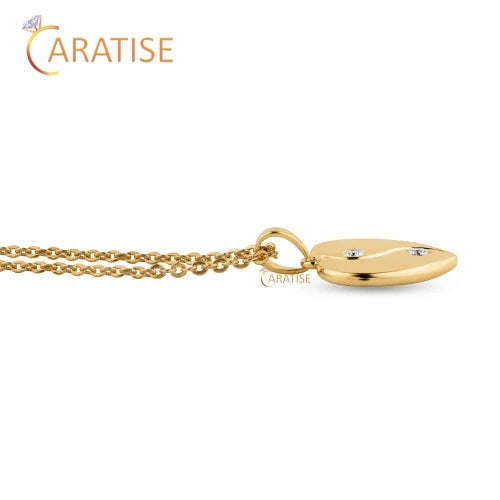 0.09 TDW Round Brilliant Cut Diamond Heart Pendant With Chain 925 Silver