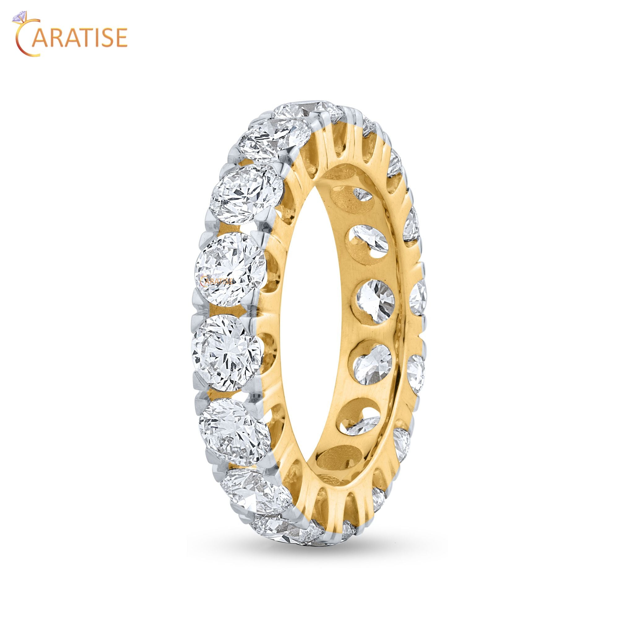 3.84 TDW Round Cut Moissanite Diamond Eternity Band| 925 Silver