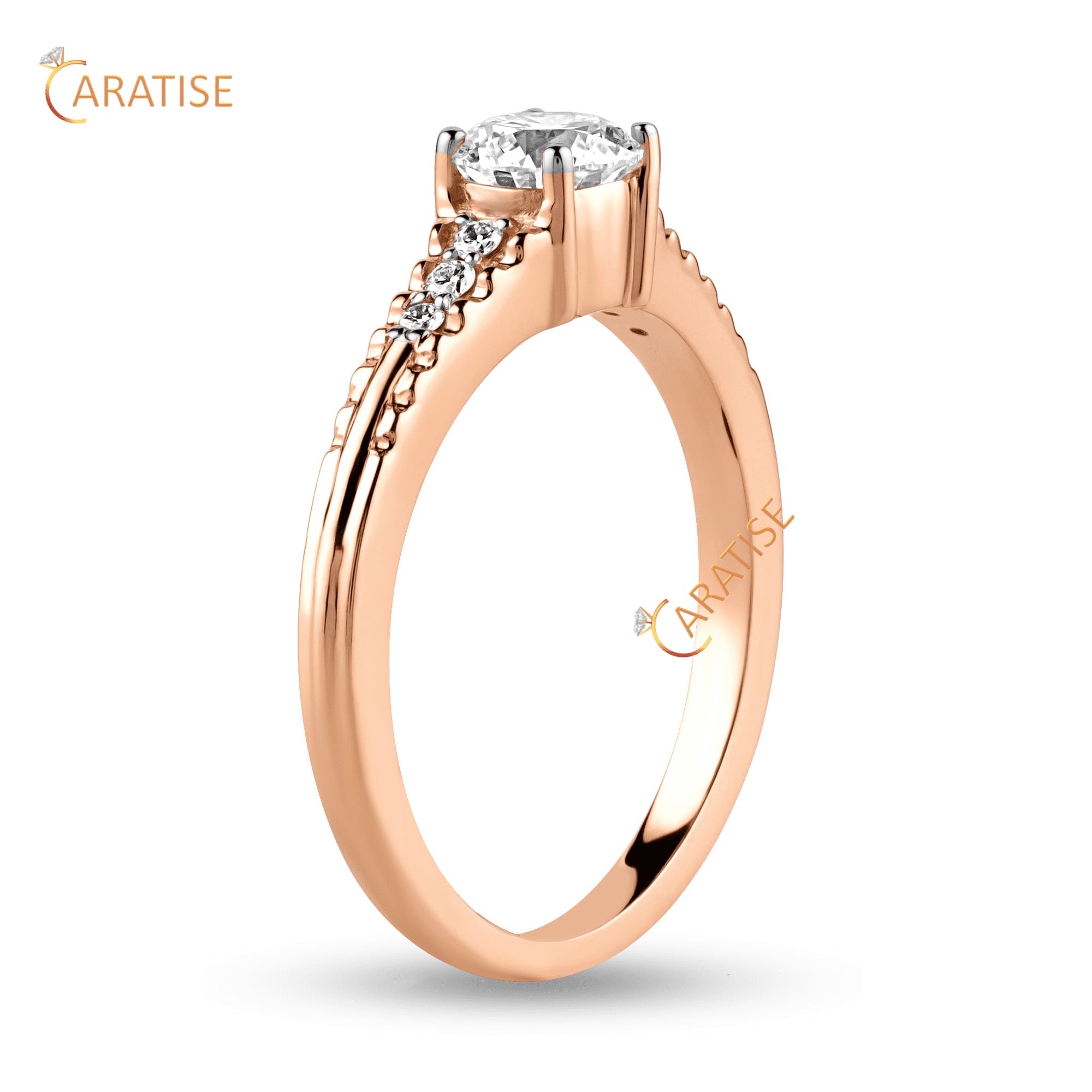 0.65 TDW Round Moissanite Diamond Engagement Ring 925 Silver