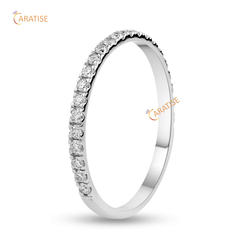 0.17 TDW Round Cut Moissanite Diamond Ring 925 Silver