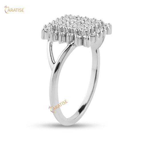 0.50 TDW Round Cut Moissanite Diamond Engagement Ring 925 Silver